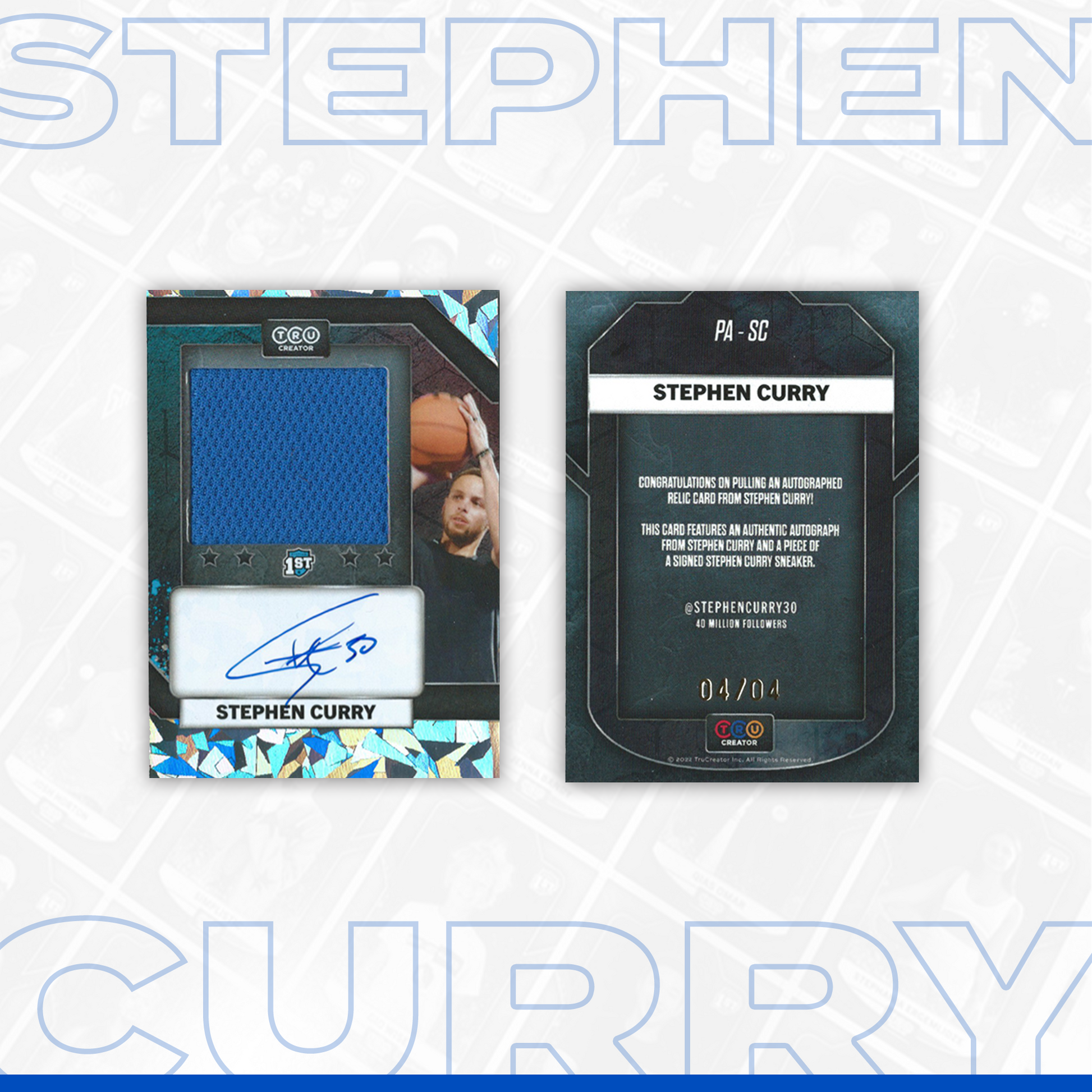 Stephen Curry - Series 2 Cracked Ice Patch Auto #4/4